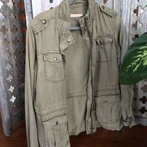 Army green zip up jacket